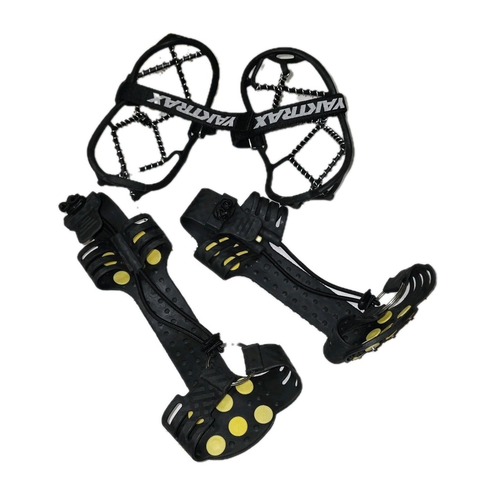 Yaktrax‎ Pro Traction Cleats and Due North Ice Spikes Bundle Black Yellow Mens L